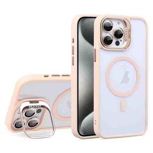 For iPhone 15 Pro U1 Invisible Lens Holder Acrylic + TPU MagSafe Magnetic Phone Case(Pink)