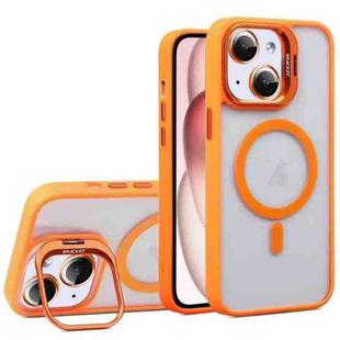 For iPhone 15 Plus U1 Invisible Lens Holder Acrylic + TPU MagSafe Magnetic Phone Case(Orange)