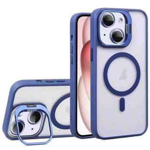 For iPhone 15 Plus U1 Invisible Lens Holder Acrylic + TPU MagSafe Magnetic Phone Case(Dark Blue)