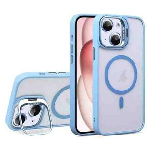 For iPhone 15 U1 Invisible Lens Holder Acrylic + TPU MagSafe Magnetic Phone Case(Sierra Blue)