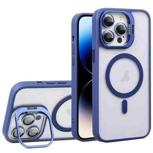 For iPhone 14 Pro Max U1 Invisible Lens Holder Acrylic + TPU MagSafe Magnetic Phone Case(Dark Blue)