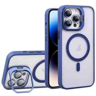 For iPhone 14 Pro U1 Invisible Lens Holder Acrylic + TPU MagSafe Magnetic Phone Case(Dark Blue)