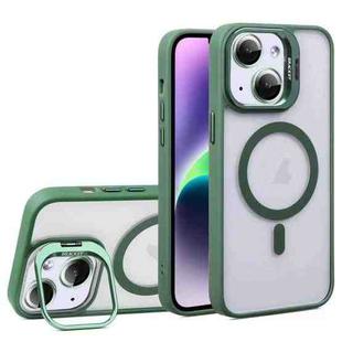 For iPhone 14 Plus U1 Invisible Lens Holder Acrylic + TPU MagSafe Magnetic Phone Case(Green)