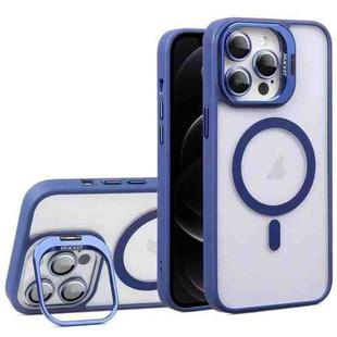 For iPhone 12 Pro U1 Invisible Lens Holder Acrylic + TPU MagSafe Magnetic Phone Case(Dark Blue)