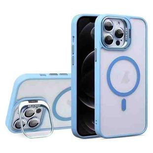 For iPhone 12 Pro U1 Invisible Lens Holder Acrylic + TPU MagSafe Magnetic Phone Case(Sierra Blue)