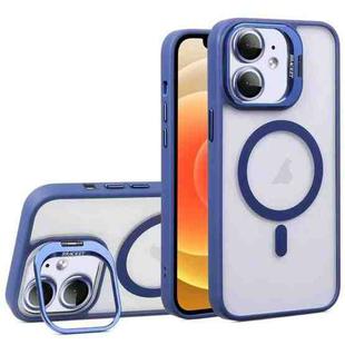 For iPhone 12 U1 Invisible Lens Holder Acrylic + TPU MagSafe Magnetic Phone Case(Dark Blue)