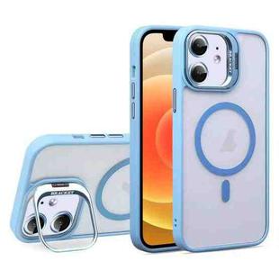 For iPhone 12 U1 Invisible Lens Holder Acrylic + TPU MagSafe Magnetic Phone Case(Sierra Blue)