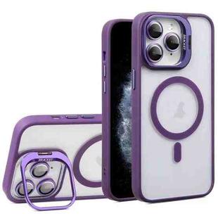 For iPhone 11 Pro Max U1 Invisible Lens Holder Acrylic + TPU MagSafe Magnetic Phone Case(Dark Purple)