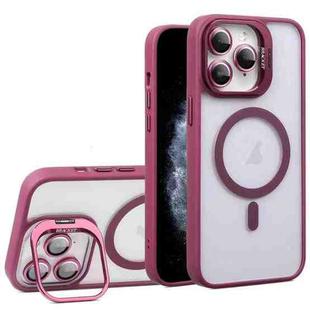 For iPhone 11 Pro Max U1 Invisible Lens Holder Acrylic + TPU MagSafe Magnetic Phone Case(Wine Red)