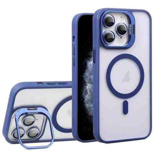 For iPhone 11 Pro Max U1 Invisible Lens Holder Acrylic + TPU MagSafe Magnetic Phone Case(Dark Blue)