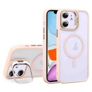 For iPhone 11 U1 Invisible Lens Holder Acrylic + TPU MagSafe Magnetic Phone Case(Pink)