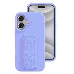 For iPhone 16 Plus Liquid Silicone Holder Phone Case(Light Purple)