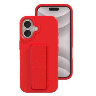 For iPhone 16 Plus Liquid Silicone Holder Phone Case(Red)