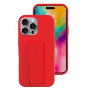 For iPhone 16 Pro Liquid Silicone Holder Phone Case(Red)