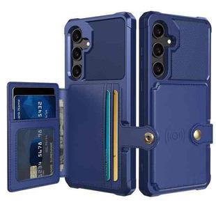 For Samsung Galaxy S24 5G Magnetic Wallet Card Bag Leather Phone Case(Blue)