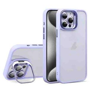 For iPhone 15 Pro Max U1 Invisible Lens Holder Acrylic + TPU Shockproof Phone Case(Light Purple)