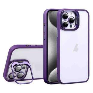 For iPhone 15 Pro U1 Invisible Lens Holder Acrylic + TPU Shockproof Phone Case(Dark Purple)