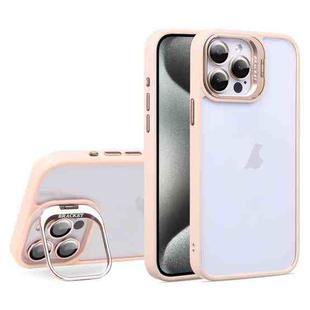 For iPhone 15 Pro U1 Invisible Lens Holder Acrylic + TPU Shockproof Phone Case(Pink)