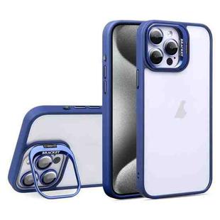 For iPhone 15 Pro U1 Invisible Lens Holder Acrylic + TPU Shockproof Phone Case(Dark Blue)