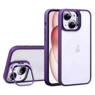 For iPhone 15 Plus U1 Invisible Lens Holder Acrylic + TPU Shockproof Phone Case(Dark Purple)