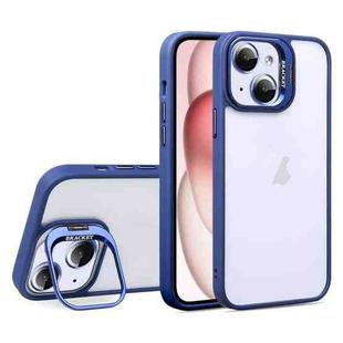 For iPhone 15 Plus U1 Invisible Lens Holder Acrylic + TPU Shockproof Phone Case(Dark Blue)