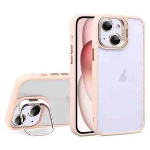 For iPhone 15 U1 Invisible Lens Holder Acrylic + TPU Shockproof Phone Case(Pink)