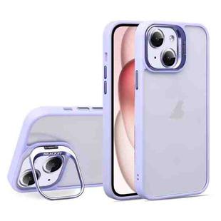 For iPhone 15 U1 Invisible Lens Holder Acrylic + TPU Shockproof Phone Case(Light Purple)