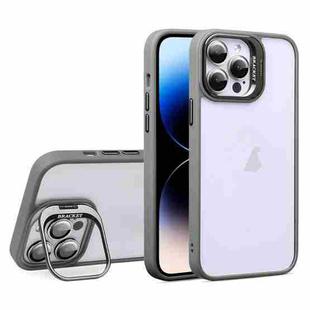 For iPhone 14 Pro Max U1 Invisible Lens Holder Acrylic + TPU Shockproof Phone Case(Grey)