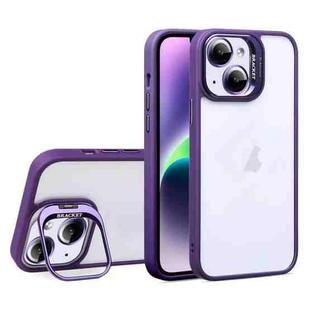 For iPhone 14 Plus U1 Invisible Lens Holder Acrylic + TPU Shockproof Phone Case(Dark Purple)