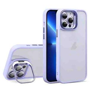 For iPhone 13 Pro U1 Invisible Lens Holder Acrylic + TPU Shockproof Phone Case(Light Purple)