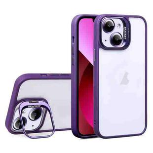 For iPhone 13 U1 Invisible Lens Holder Acrylic + TPU Shockproof Phone Case(Dark Purple)