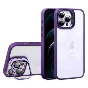 For iPhone 12 Pro Max U1 Invisible Lens Holder Acrylic + TPU Shockproof Phone Case(Dark Purple)