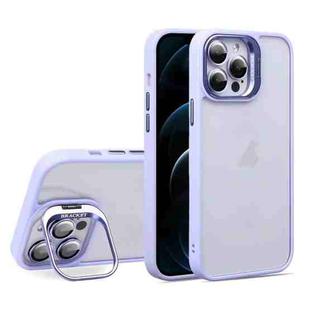 For iPhone 12 Pro Max U1 Invisible Lens Holder Acrylic + TPU Shockproof Phone Case(Light Purple)