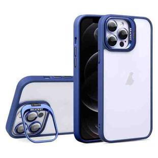 For iPhone 12 Pro U1 Invisible Lens Holder Acrylic + TPU Shockproof Phone Case(Dark Blue)