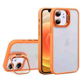 For iPhone 12 U1 Invisible Lens Holder Acrylic + TPU Shockproof Phone Case(Orange)