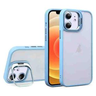 For iPhone 12 U1 Invisible Lens Holder Acrylic + TPU Shockproof Phone Case(Sierra Blue)