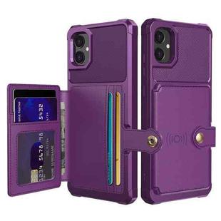 For Samsung Galaxy A05 Magnetic Wallet Card Bag Leather Phone Case(Purple)