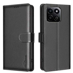 For Honor 200 Smart / X7C Litchi Texture RFID Anti-theft Leather Phone Case(Black)