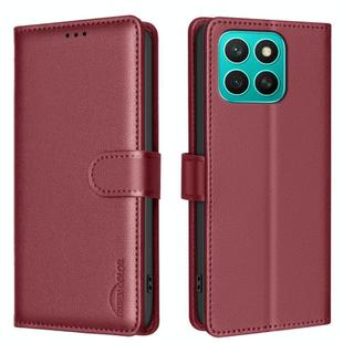 For Honor X8c 4G Litchi Texture RFID Anti-theft Leather Phone Case(Red)