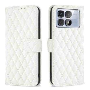 For Redmi K70 Ultra Diamond Lattice Wallet Flip Leather Phone Case(White)