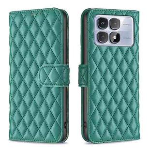 For Redmi K70 Ultra Diamond Lattice Wallet Flip Leather Phone Case(Green)