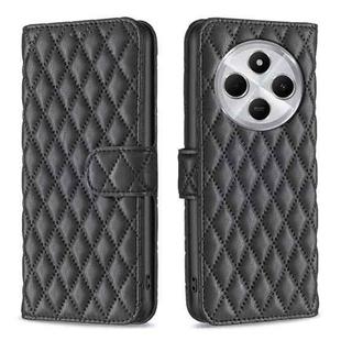 For Redmi 14C 4G Diamond Lattice Wallet Flip Leather Phone Case(Black)