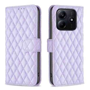 For Redmi Note 14 5G Diamond Lattice Wallet Flip Leather Phone Case(Purple)