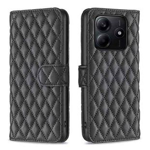 For Redmi Note 14 5G Diamond Lattice Wallet Flip Leather Phone Case(Black)