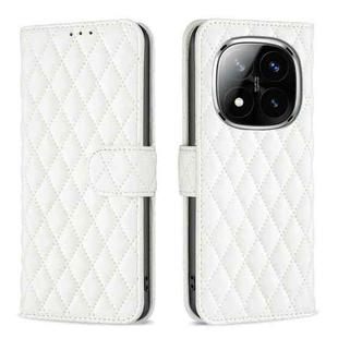 For Redmi Note 14 Pro 5G / Note 14 Pro+ 5G Diamond Lattice Wallet Flip Leather Phone Case(White)