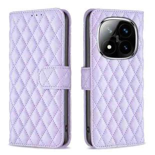 For Redmi Note 14 Pro / Note 14 Pro+ Diamond Lattice Wallet Flip Leather Phone Case(Purple)