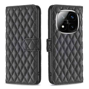 For Redmi Note 14 Pro 5G / Note 14 Pro+ 5G Diamond Lattice Wallet Flip Leather Phone Case(Black)