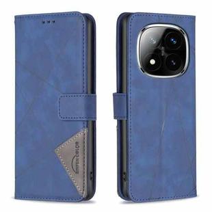 For Redmi Note 14 Pro 5G / Note 14 Pro+ 5G Magnetic Buckle Rhombus Texture Leather Phone Case(Blue)