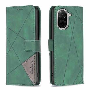 For Redmi A5 4G 171.7mm Magnetic Buckle Rhombus Texture Leather Phone Case(Green)