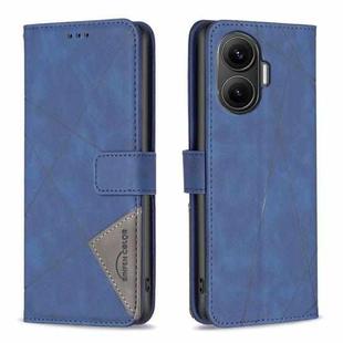 For Redmi Turbo 4 Pro Magnetic Buckle Rhombus Texture Leather Phone Case(Blue)
